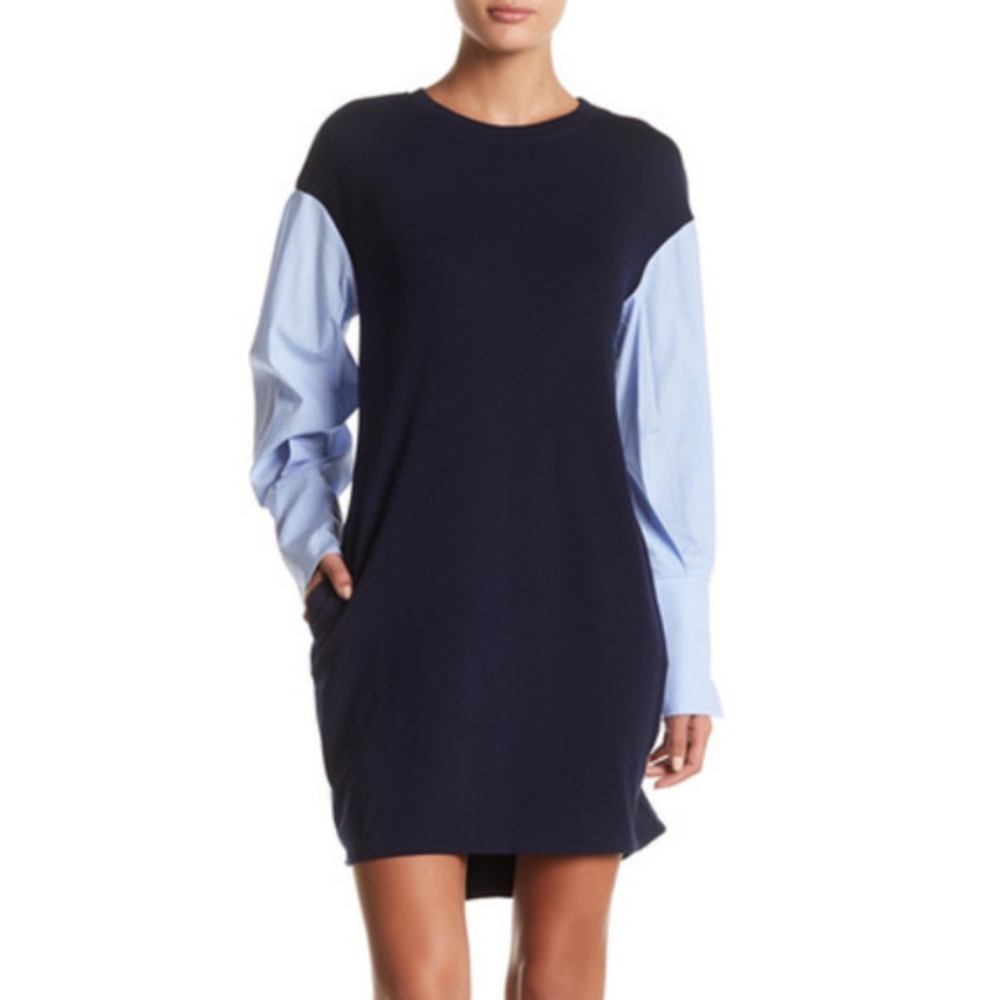 ECI New York 14 Dress L/S Pointe Shift Poplin